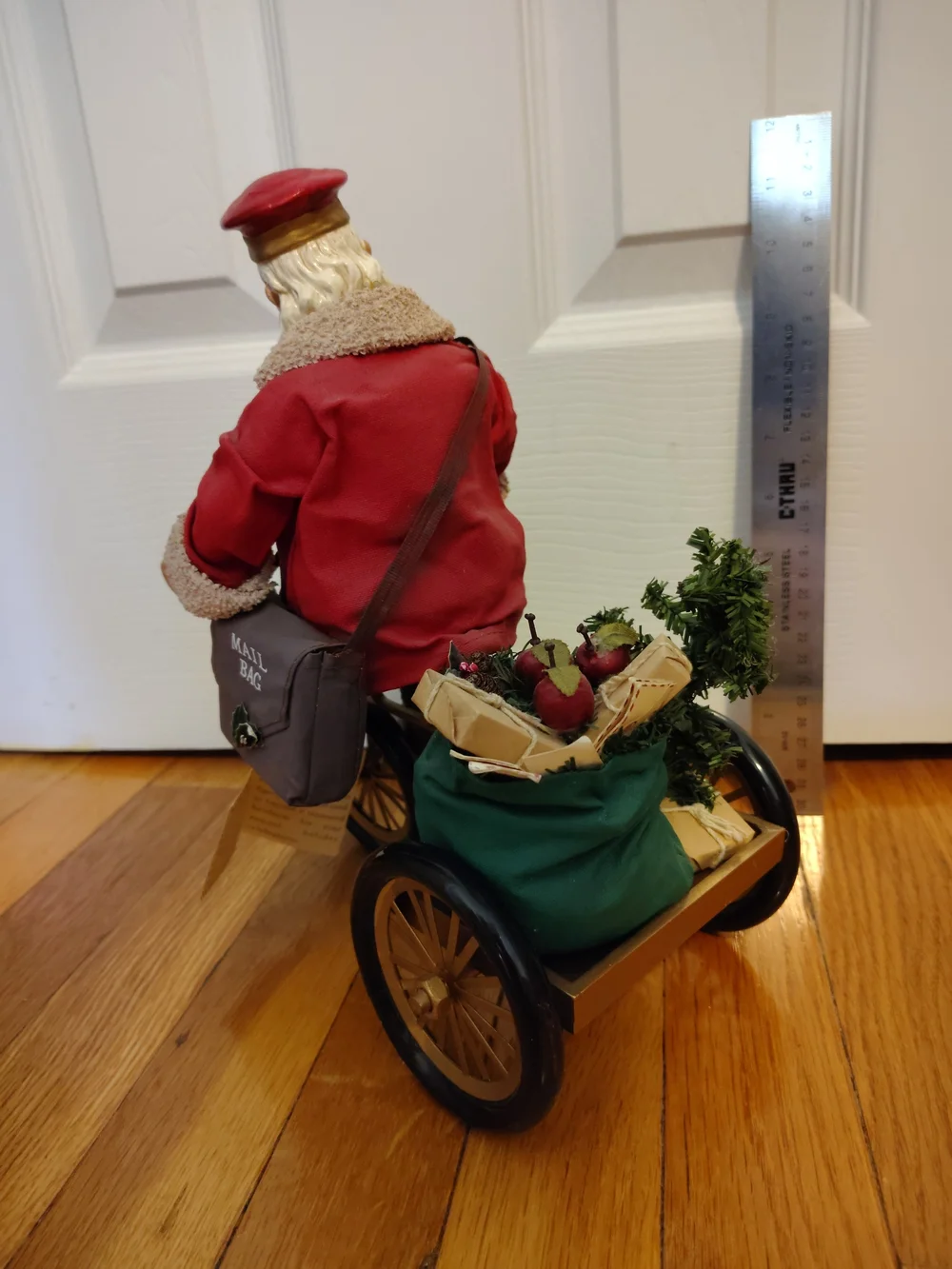 RARE Vintage Kurt Adler Fabriche Santa on Tricycle Mail Carrier Figurine Tagged